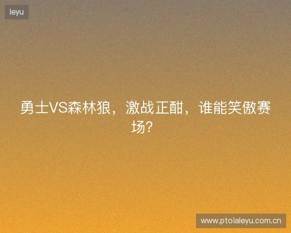 勇士VS森林狼，激战正酣，谁能笑傲赛场？